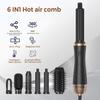 6-in-1 Hair Styler 1000W Fast Drying Motor Auto-Wrap Curling Iron Hot Air Brush Straightening Tools