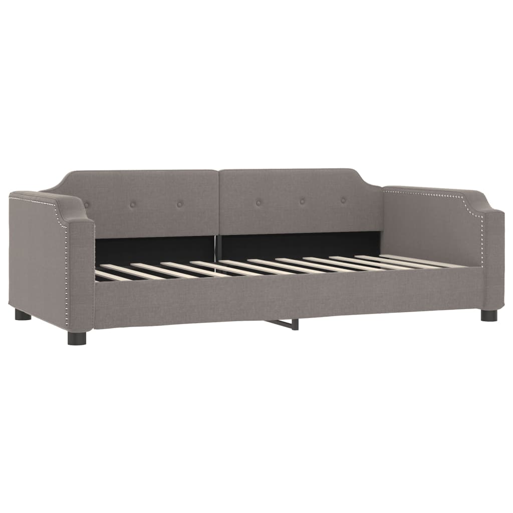 Extendable Daybed with Mattresses Taupe 90x200 Cm Fabric