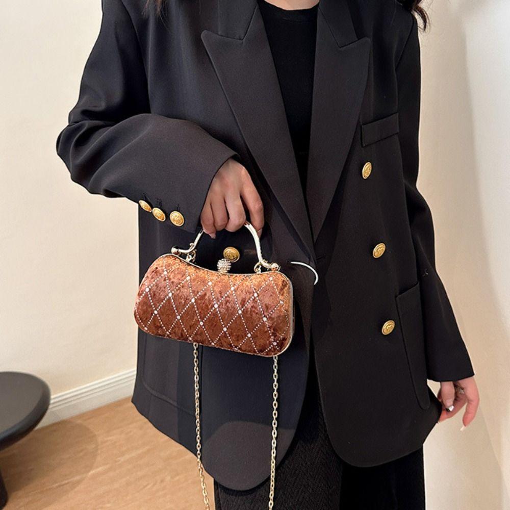 Top Handle Evening Banquet Bag Luxury Bridal Clutch Bag Temperament Velvet Dinner Handbag  Outdoor