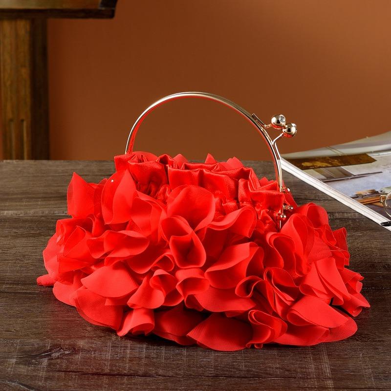New temperament elegant portable flower banquet bag bridal bag dress bag clutch bag fashion bag cheongsam hanfu bag