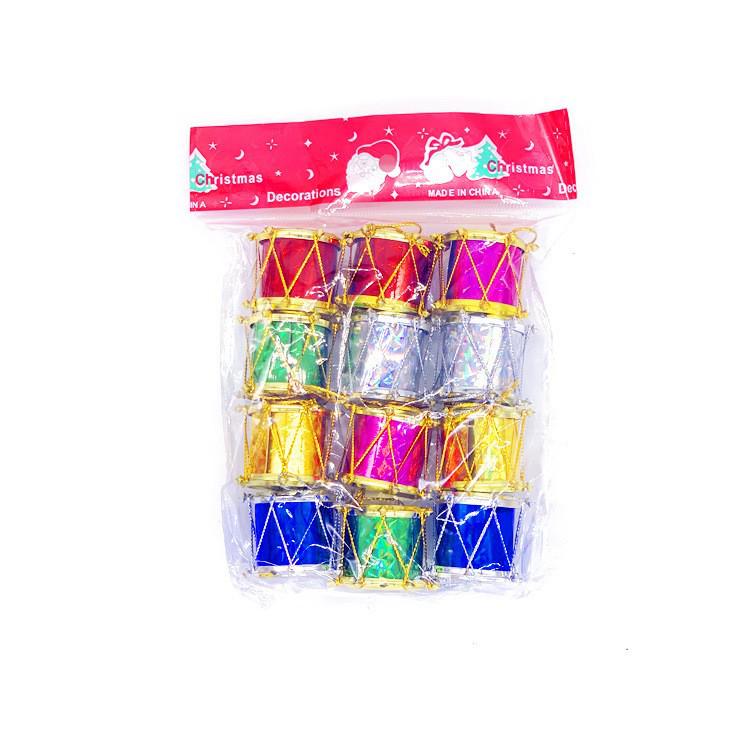 Laser Engraved Small Drum Christmas Tree Ornaments