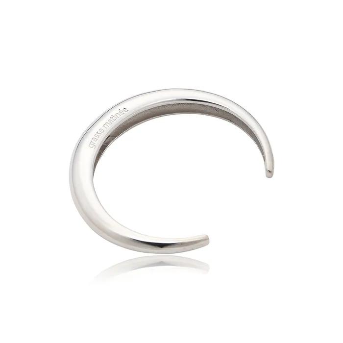 Slim Dome Cuff Bracelet Silver