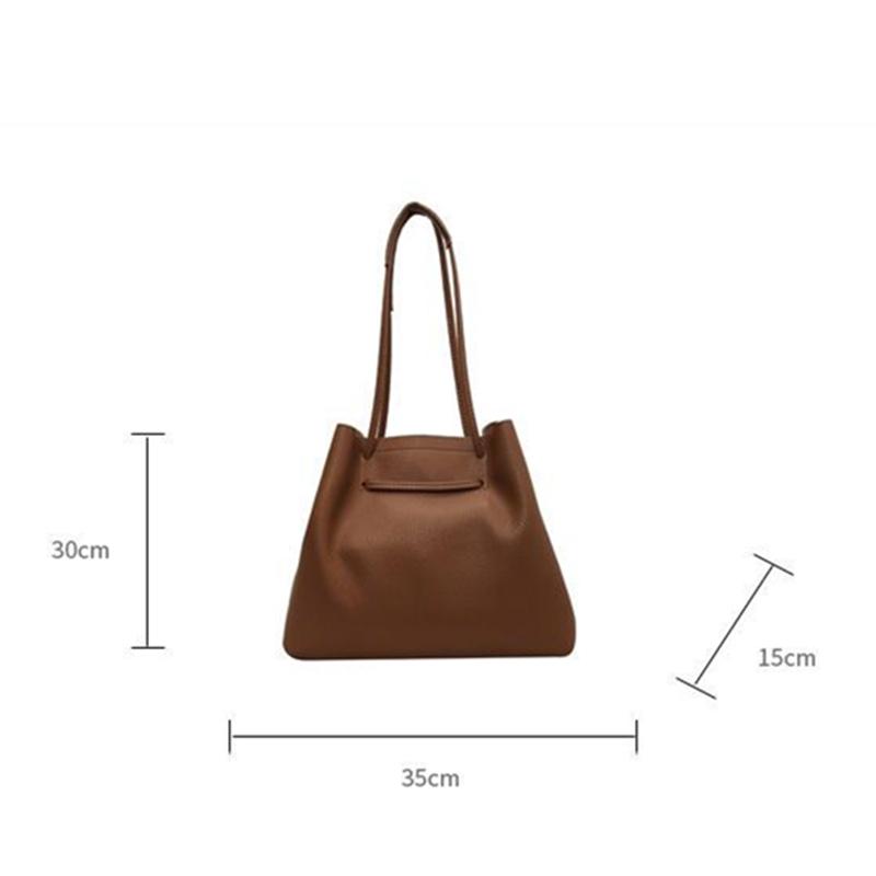 Yogodlns Vysoce kvalitní velkokapacitní taška typu bucket pro ženu, nová módní texturovaná ruční taška přes rameno pro každodenní nošení do práce a z práce, podpažní taška tote