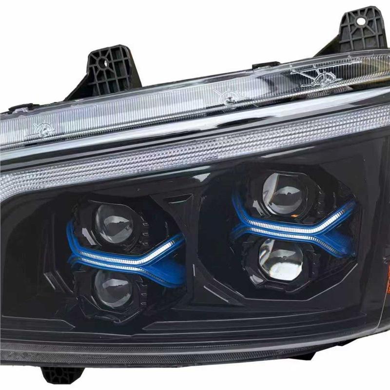 Super Bright Three-Lens LED Headlight Assembly for Jiefang J6P Navigator Truck, 500 HP Edition