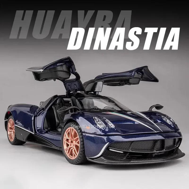 1:32 Scale Pagani Dinastia Huayra BC Car Model Toy Sound Light Gull Wing Door Alloy Diecast Supercar Models Boys Kids Gifts
