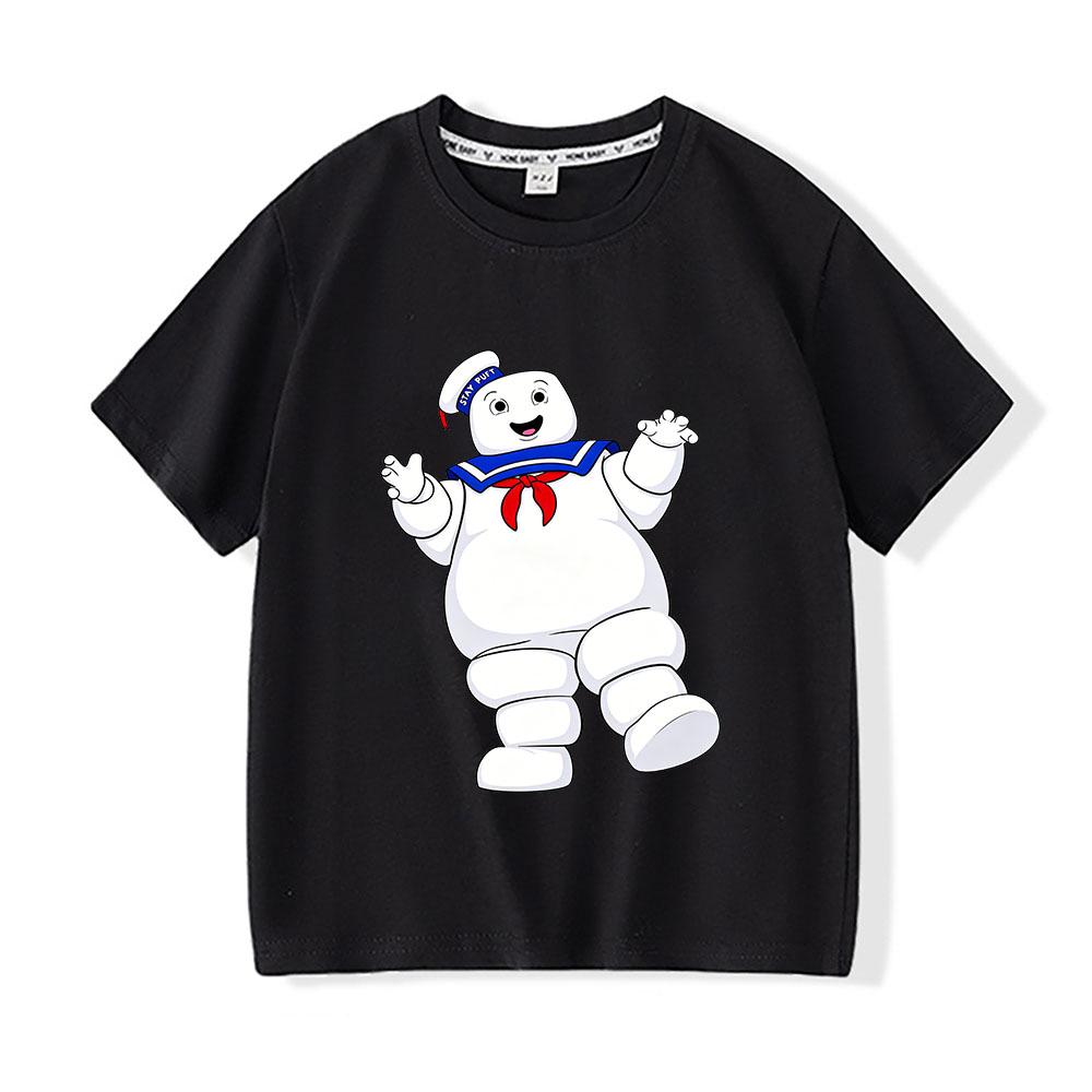 

Ghostbusters Children s T-Shirt 100% Cotton Cartoon Print Tops 2-12Y Short Sleeve Kawaii Boys Girls Casual O-neck Toddler Summer 100 чёрный