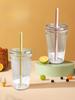 450ml Plastic Straw Cup Portable Milk Coffee Straw Plastic Cup Cold and Hot Coffee Tumbler Office Water Cup Car Juice Drinkware