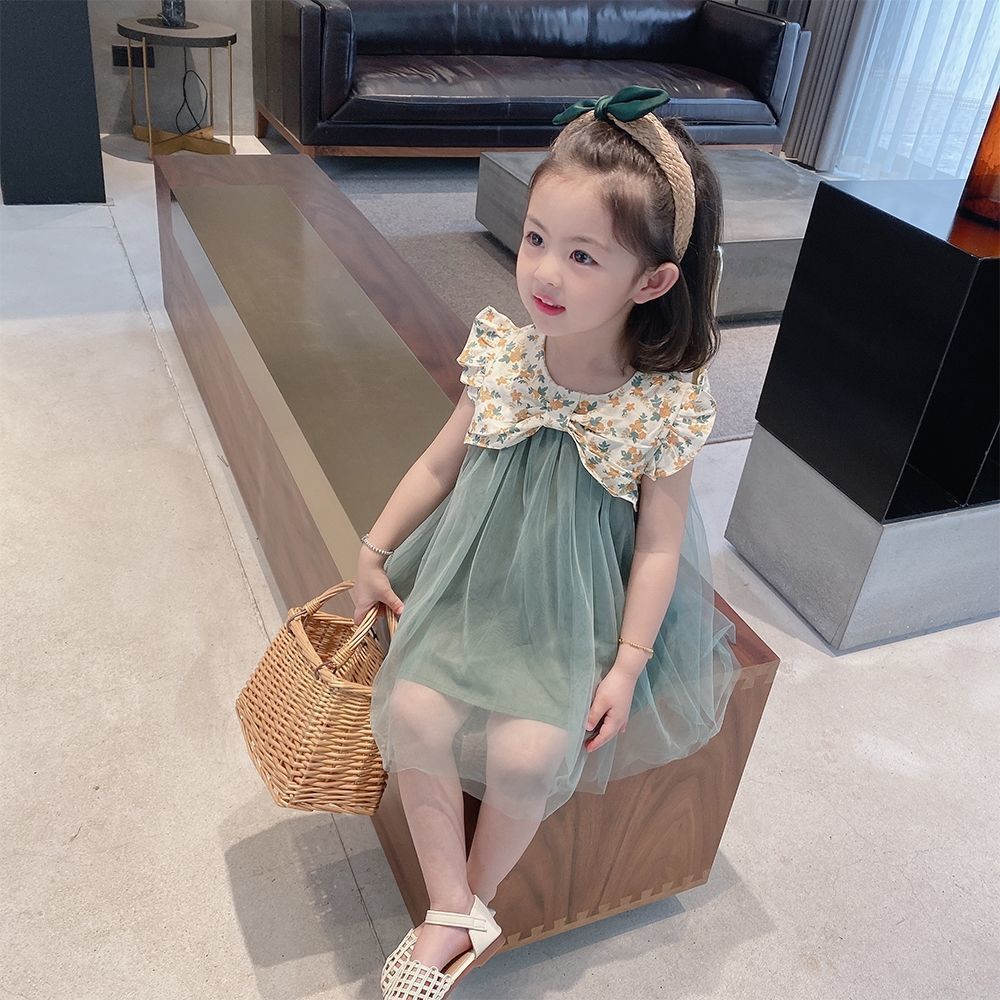 Mädchenkleid Sommerkleid Kinder Gaze Kleid Sommer Mädchen Baby Mädchen Blumen Prinzessinnenkleid