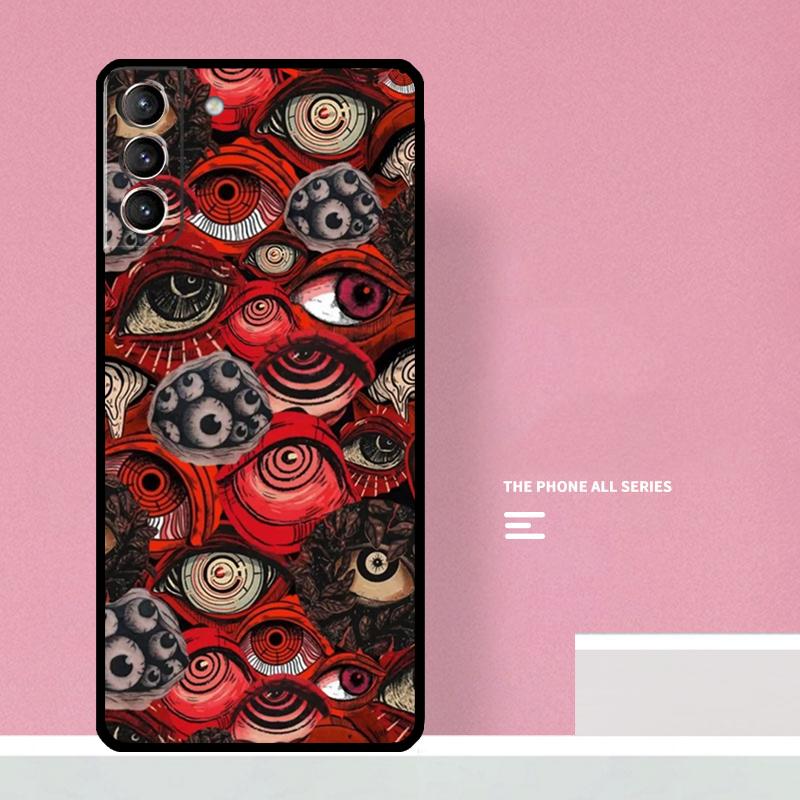Scary Face Eyes Phone Case For Samsung Galaxy S25 S26 Ultra S20 S21 S22 S23 S24 Plus S10 S25 FE Cover Coque