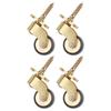 Heavy Duty 4pcs Brass Casters with 360 Degree Rotation and Silent Bearings for Sofas Furniture Tables and Plant Stands