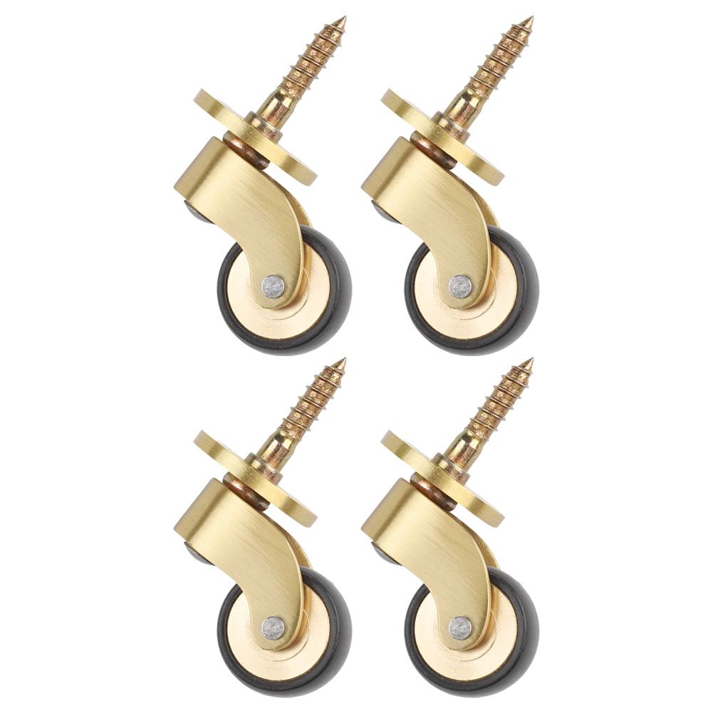 Heavy Duty 4pcs Brass Casters with 360 Degree Rotation and Silent Bearings for Sofas Furniture Tables and Plant Stands