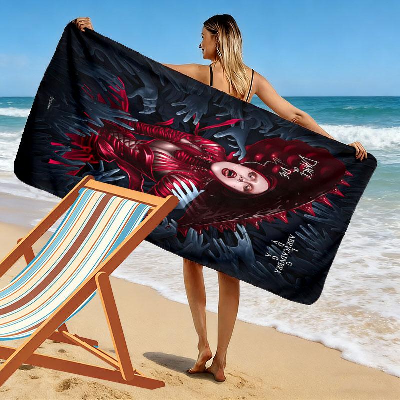Lady Gaga Print Beach Towel, Large Soft Quick Dry Towel for Beach Camping Swimming