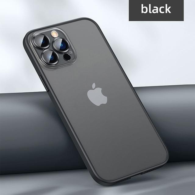 

Полупрозрачный матовый чехол для телефона Iphone 11 12 13 14 Pro Max, стекло для защиты объектива, камеры, силиконовый чехол для мобильного телефона, Funda Shell For iPhone13 Pro Max чёрный