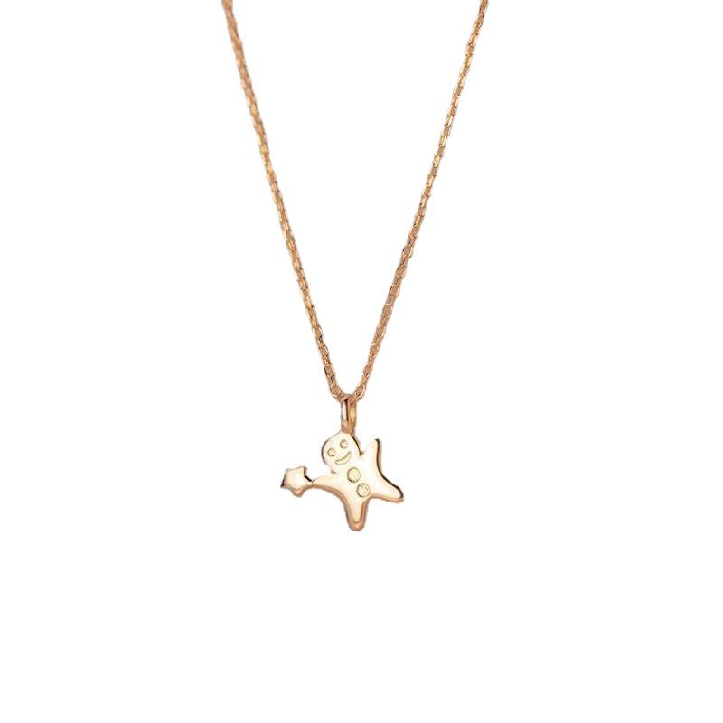 Pepparkaksgubbe & Snögubbe Julhalsband - Enkel Design för Kvinnor