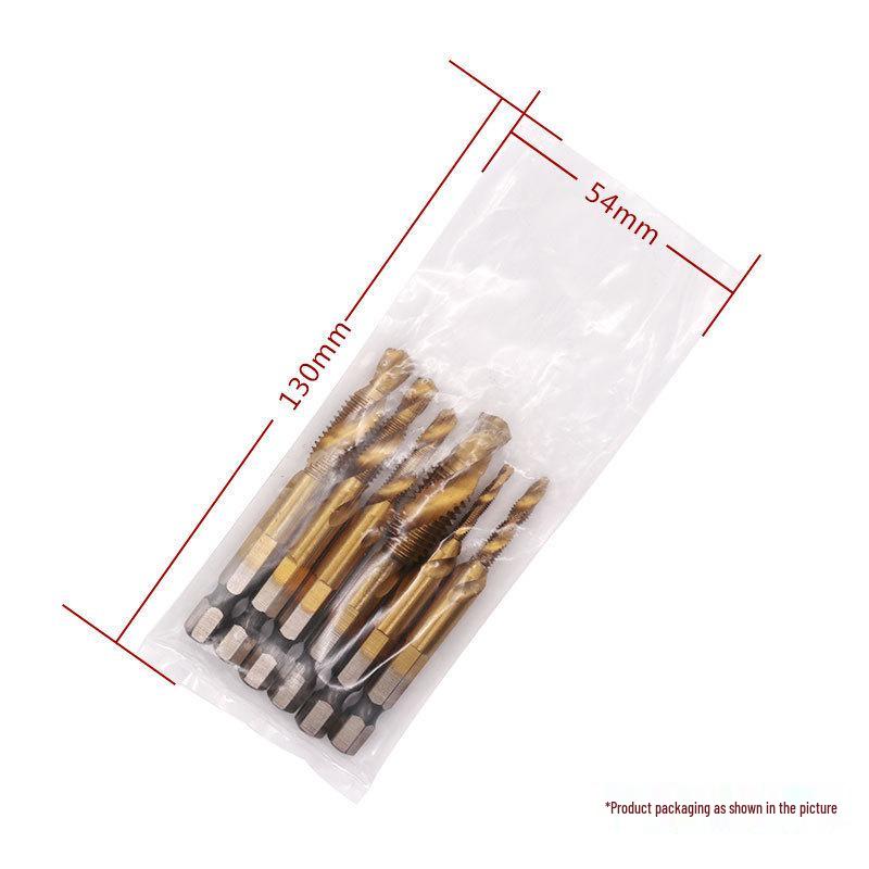 Titanium-Plated Hex Shank 6542 Composite Tap for Screw Machines: Hole Opening, Tapping, Chamfering