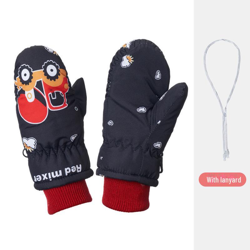 Samt-Skihandschuhe: Rutschfest, Warm und Dick für Kinder im Alter von 2-5 Jahren