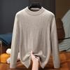 Men's Mid-Age Wool Half-High Neck Sweater - Thick Warm Knit for Autumn/Winter 2025