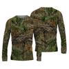 Spring and Autumn Round Neck 3D Camouflage Printed Top Fashionable Casual Vintage Long Sleeved Men's T-shirts