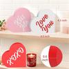 ABBP-Home Decor, 3-Piece Double-Sided Printed Wooden Heart-Shaped Ornament, Romantic Valentine's Day Decoration.