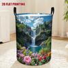 1pc Laundry Basket, Colorful Waterfall Pattern Dirty Clothes Basket, Made of Polyester Fabric, Suitable for All Seasons, Ideal for Bathrooms, Dormitor