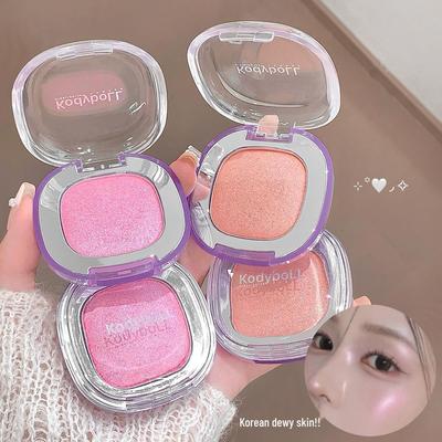 KodyboLL Translucent Pearl Highlighter Blush: Three-Dimensional Brightening with Fine Sparkle.
