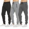 Mens Fleece - Zipper Athletic Running Gym Workout Solid Color Casual Trousers