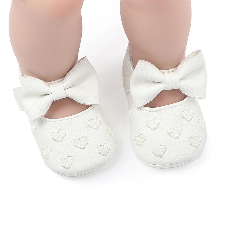 Girl Baby Princess Shoes Preschool Children's Anti slip Flat Bottom Soft Sole Cotton Baby Bed Shoes Cute Bow Baby Walking Shoes
