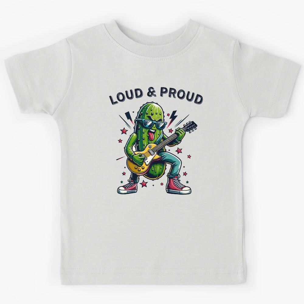 Pickle Rock Star With Guitar Loud And Proud Rock Styled Kids T-Shirt 100