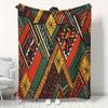 1 Stück afrikanische Stammesdruck Flanell-Kuscheldecke - Weich Warm Geeignet für Sofa Bett, Couch, Camping & Reisen - Mehrfarbige Stammes-Tagesdecke mit Afrikanischem P