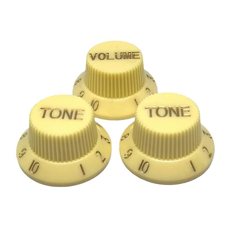 2Pcs Plastic St Guitar Knobs 2T1V Volume Tone Control Knobs Top Hat Caps Buttons Electric Guitar Parts