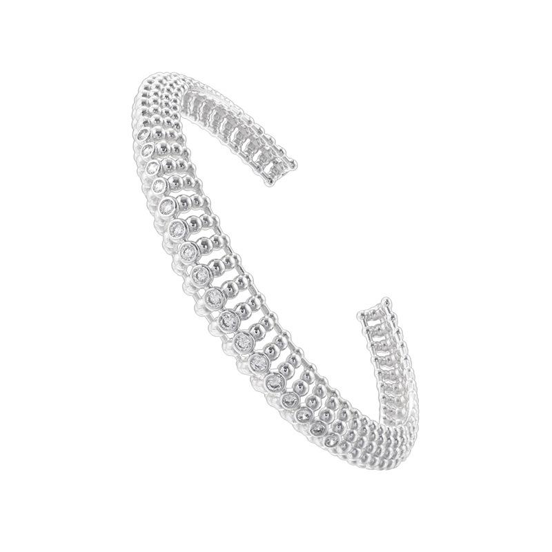 New Hollow Spherical Bracelet with Niche Design, High-end Feel, Light Luxury, Versatile and Open Mouth Jewelry Set