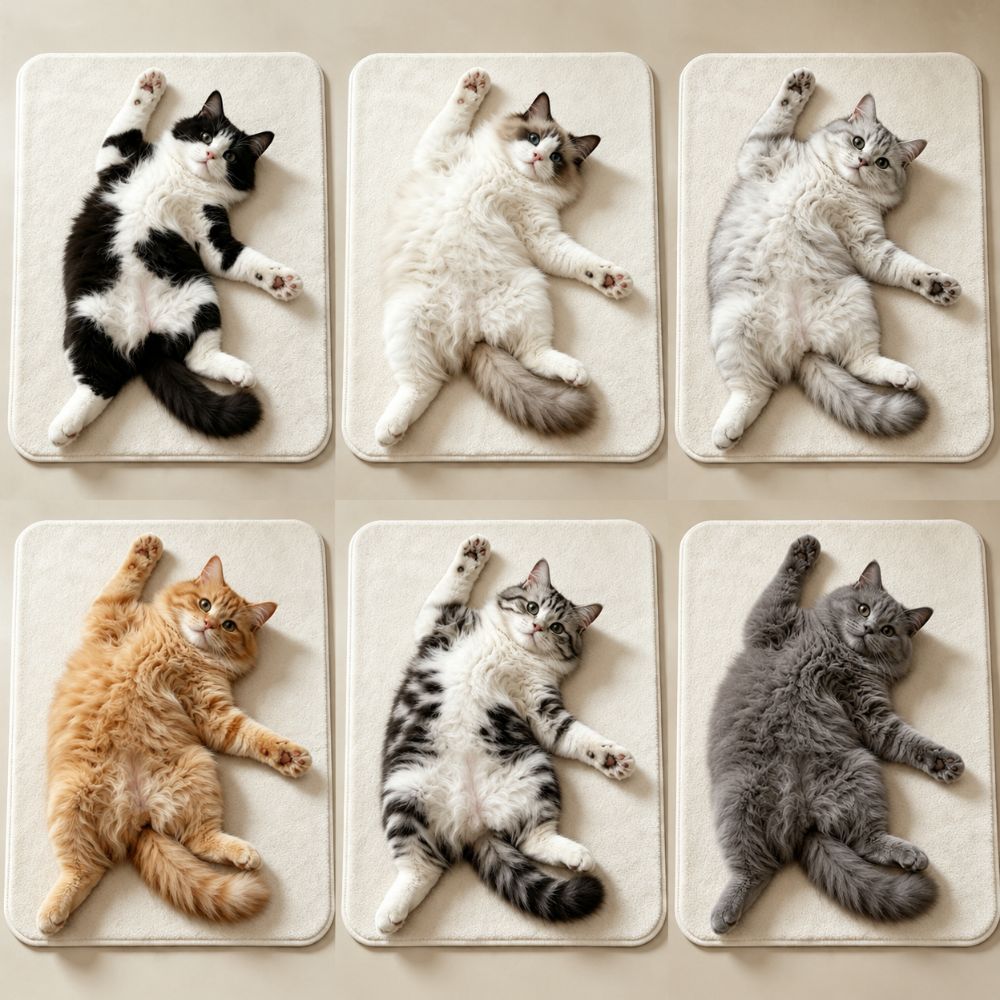 Water-absorbing Cute Cat Floor Mat Non-slip Floor Mat New Bathroom Carpet Living Room Tea