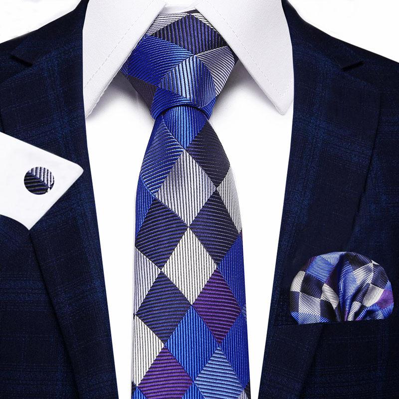 Men'S Business Tie Set, Tie Bow Tie Pocket Towel Cufflinks 3-Piece Set