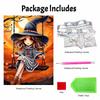Pearl Painting DIY Kit Frameless Cute Witch Sitting On Swing Autumn Moon Pattern Shiny Bead Art Canvas Creative Wall Decor Gift Idea