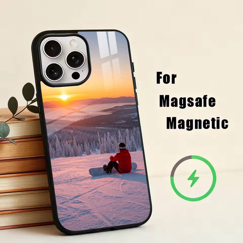 S-Skiing  Phone Case For iPhone17,16,15,14,13,12,11 Plus,Pro Magnetic with Magsafe Wireless Charging