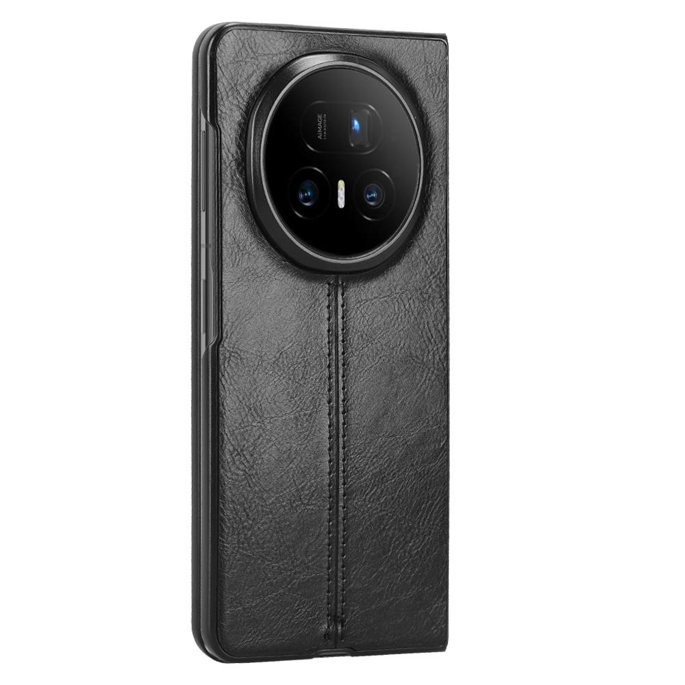 For Honor Magic V5 5G Case Stitching Line PU Leather Coated PC Phone Cover