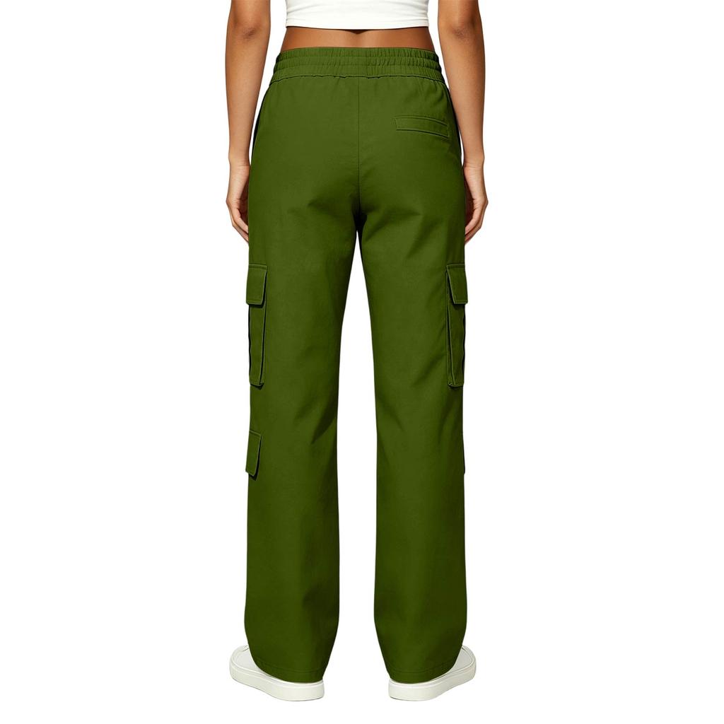 Women's Casual Cotton Linen Cargo Pants with Multi-Pockets for Everyday Wear