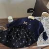 Final Sale: Autumn Girls' Bow Sweater Cardigan with Corduroy Skirt Pants - No Returns or Exchanges