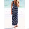 Casual Striped Sleeveless Maxi Dress for Women Girls
