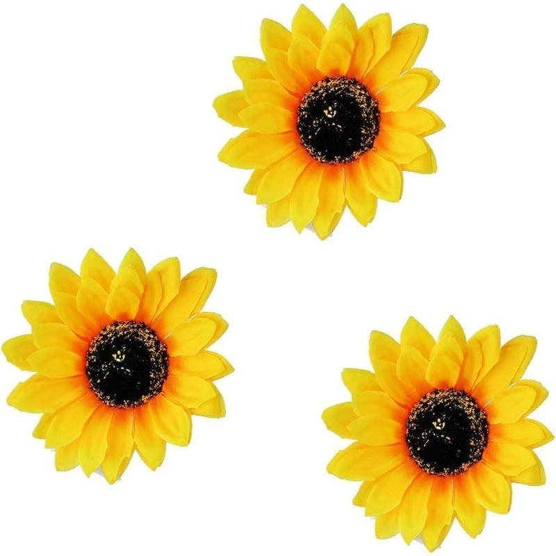3 Stück Simulation Sonnenblumen Haarspangen, Gelbe Blumige Haarspangen für Damen Mädchen Haarstyling, Party Hochzeit Kopfschmuck