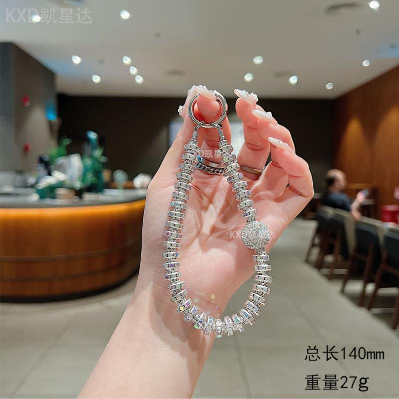 Hot Selling Light Luxury Style Phone Chain Phone Case Pendant Hanging Ornament Diamond Ring Clay Phone Strap Anti-Lost Phone Rope