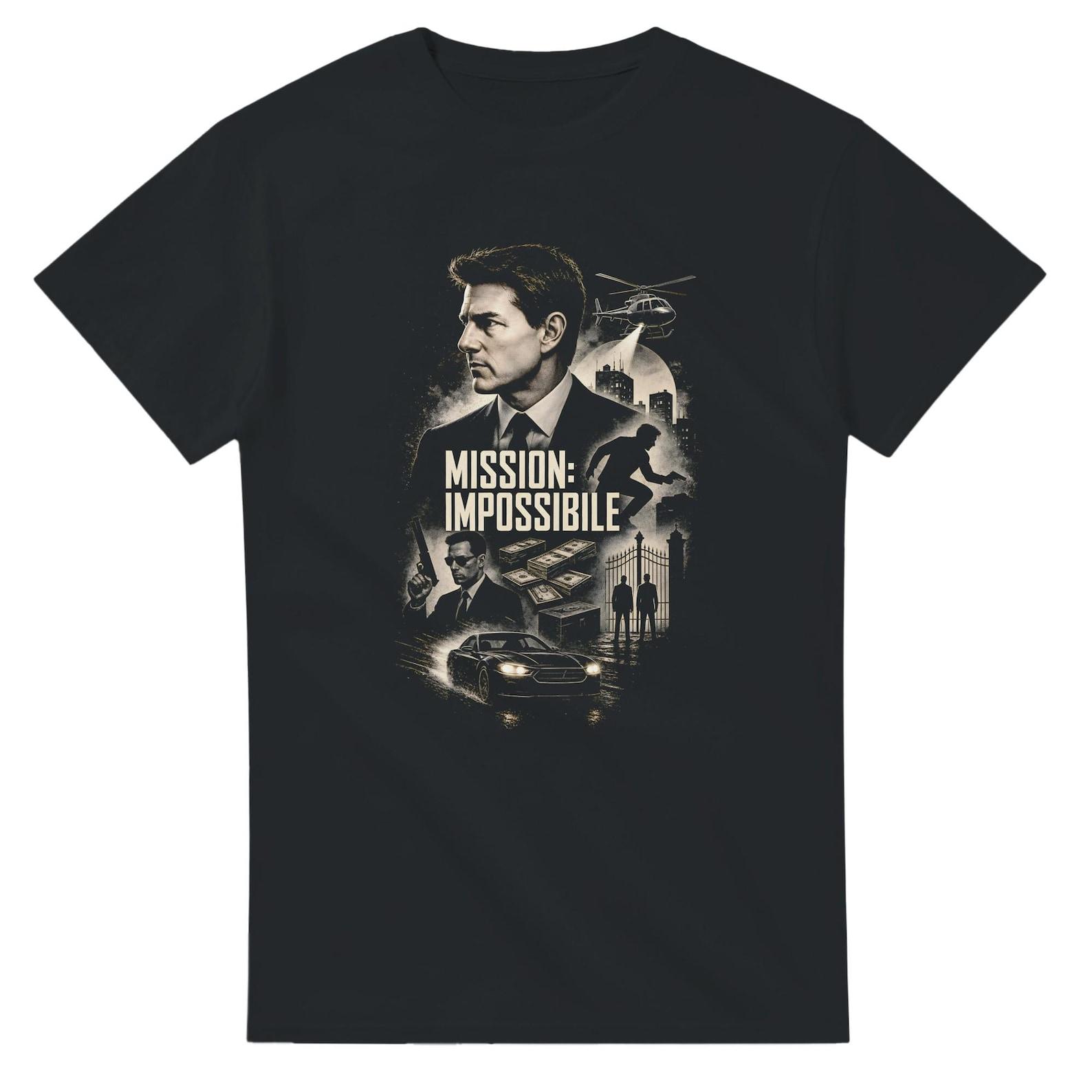Mission Impossible Halftone Heavyweight Unisex Crewneck T shirt | Gildan® 5000 S