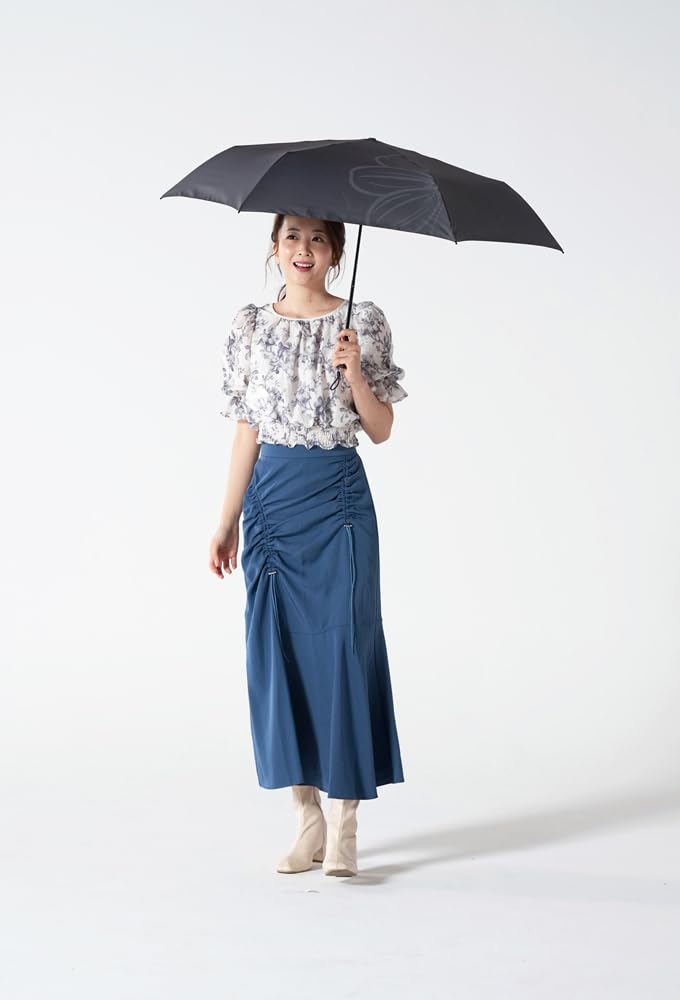 Mabu Folding Umbrella for Basic Light Multi Chocolate Cosmos Features UV and a lightweight floral Large suitable for Parasol/Rain Women, 55cm, Mini,