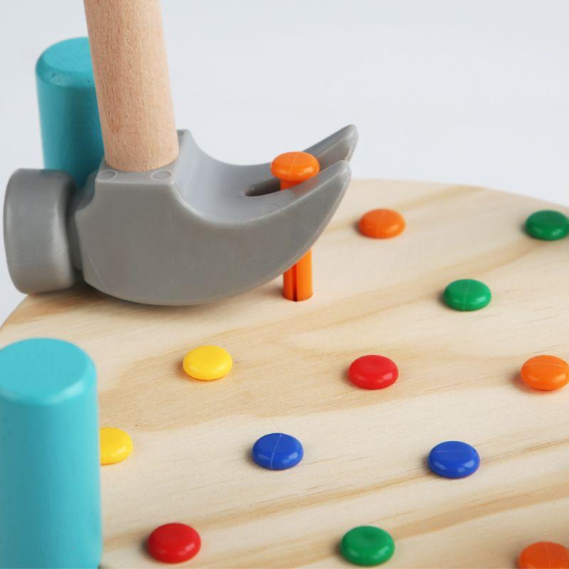 Nail Toy Early Education Children Education Hands-on Brain-Moving Beating Table1-3Year-Old Concentration Training Montessori Teaching