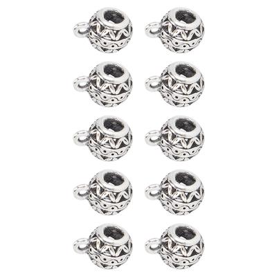 10pcs Hair Braiding Beads Alloy Hollow Large Holes Beard Dreadlocks DIY Bracelet Necklace Rings