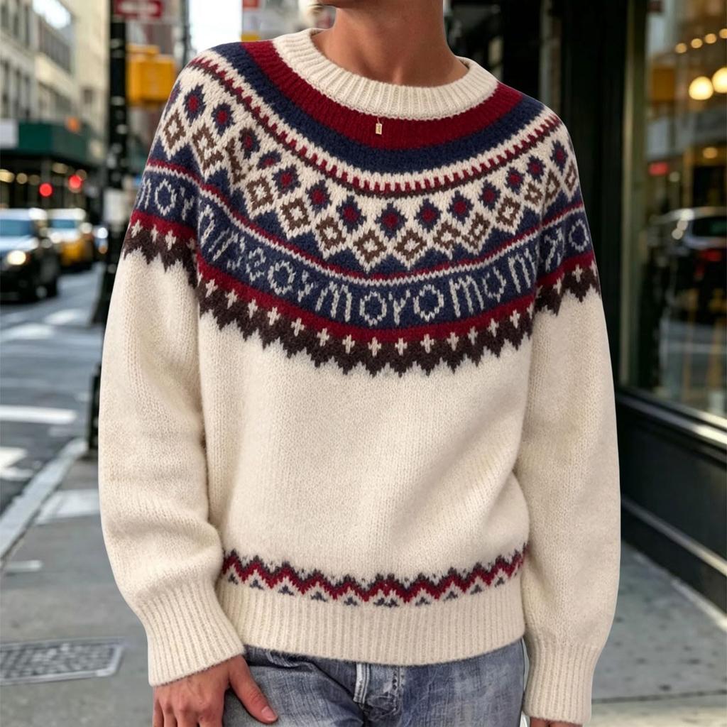 Cardigan a Maglia Retro da Donna Girocollo Vestibilità Larga Maglione per Uso Casual
