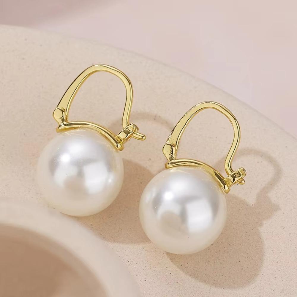 Ice Jade Jade Bead Earrings Circle Earrings Jewelry Gentle Ear Buckle Women