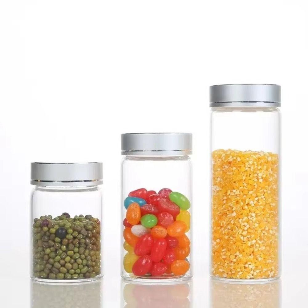 Mini Glass Sealed Jars Transparent Glass Sealed Can Durable Glass Storage Bottle