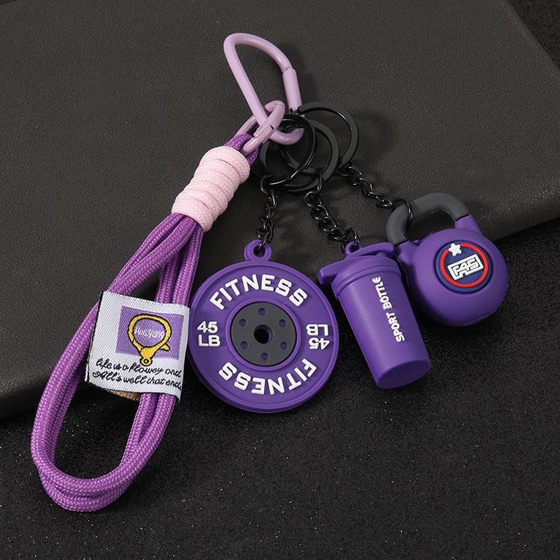 Creative DIY Mini Fitness Keychain: Detachable Dumbbell Pendant for Backpacks & Couples