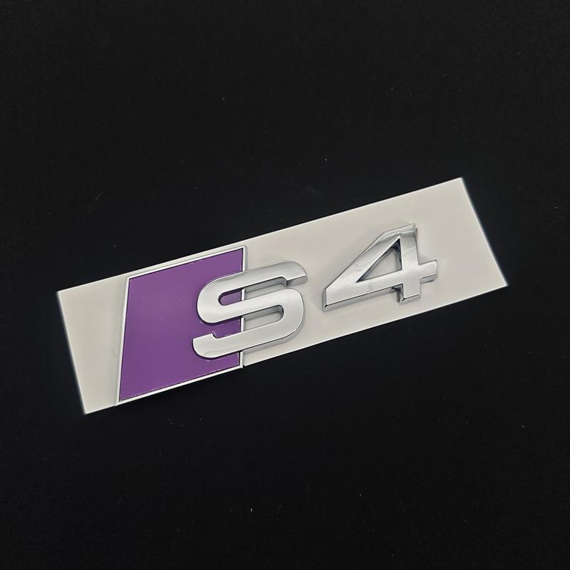 3D ABS Blue Yellow Chrome Car Rear Trunk Emblem Badge Decal For qwe1 S3 8V 8Y 8P S4 B5 B8 B9 S5 Logo Sticker Accrssories
